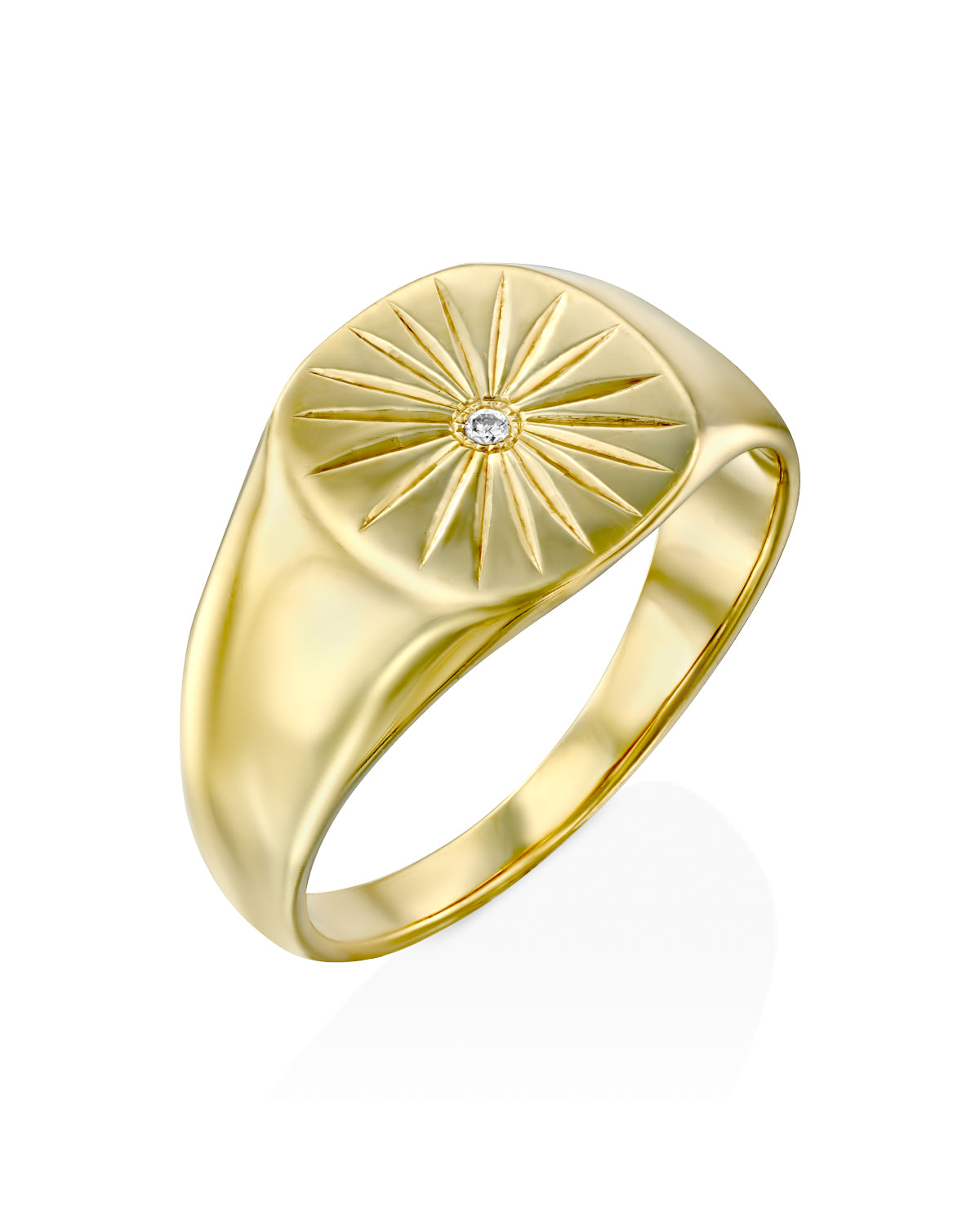 Sunny Gold Ring White Diamond