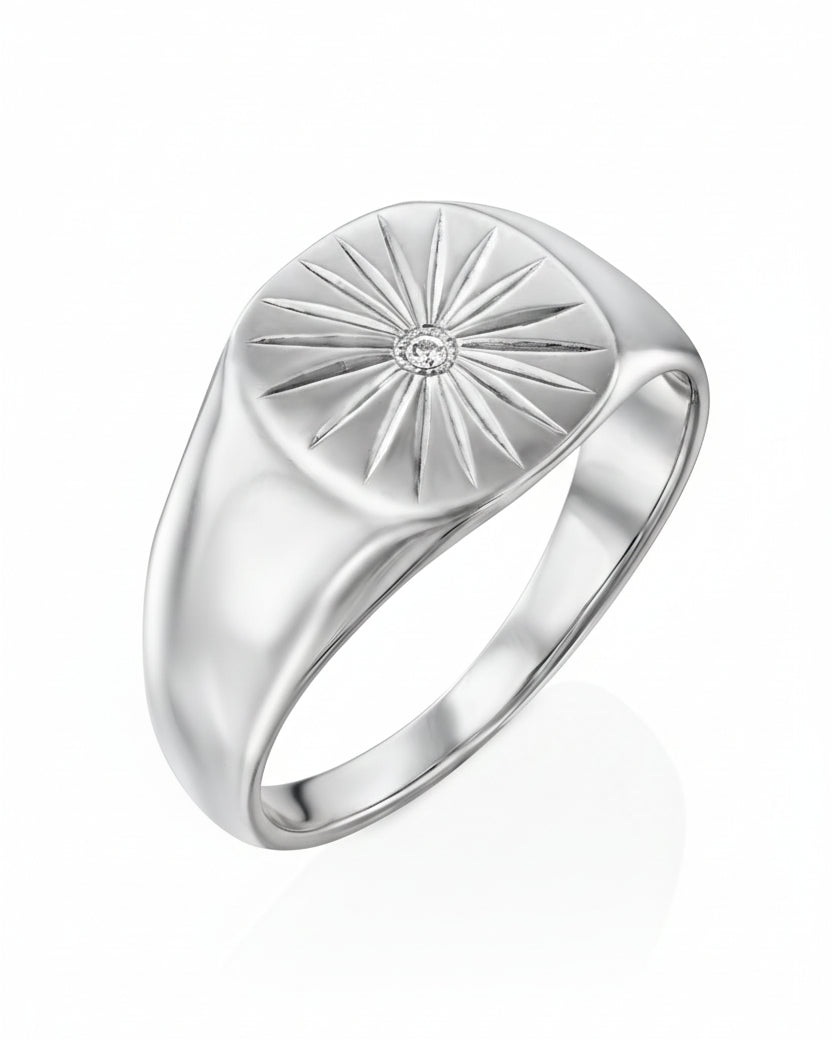 Sunny Gold Ring White Diamond