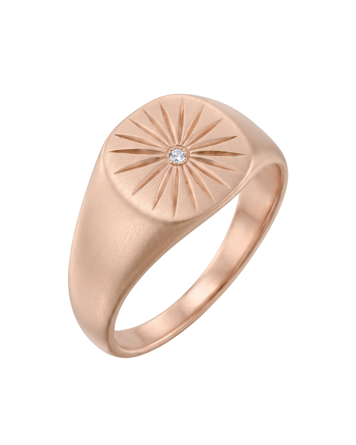 Sunny Gold Ring White Diamond matte