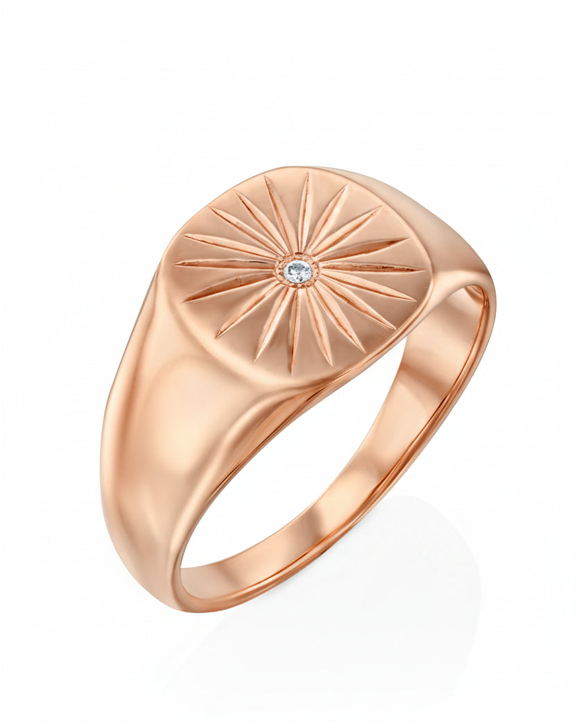 Sunny Gold Ring White Diamond