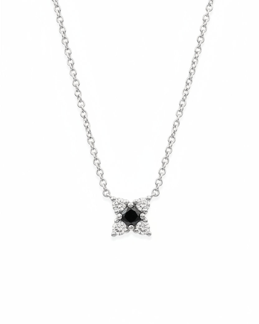 Valentina Gold Necklace Black & White Diamonds