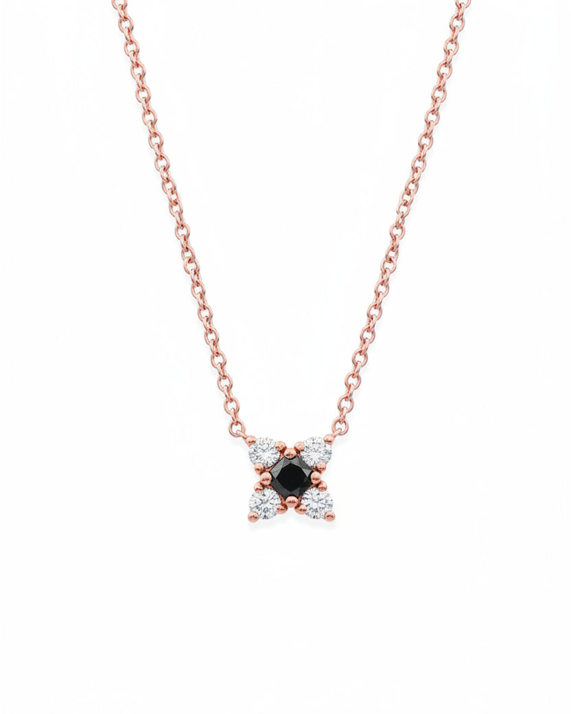 Valentina Gold Necklace Black & White Diamonds