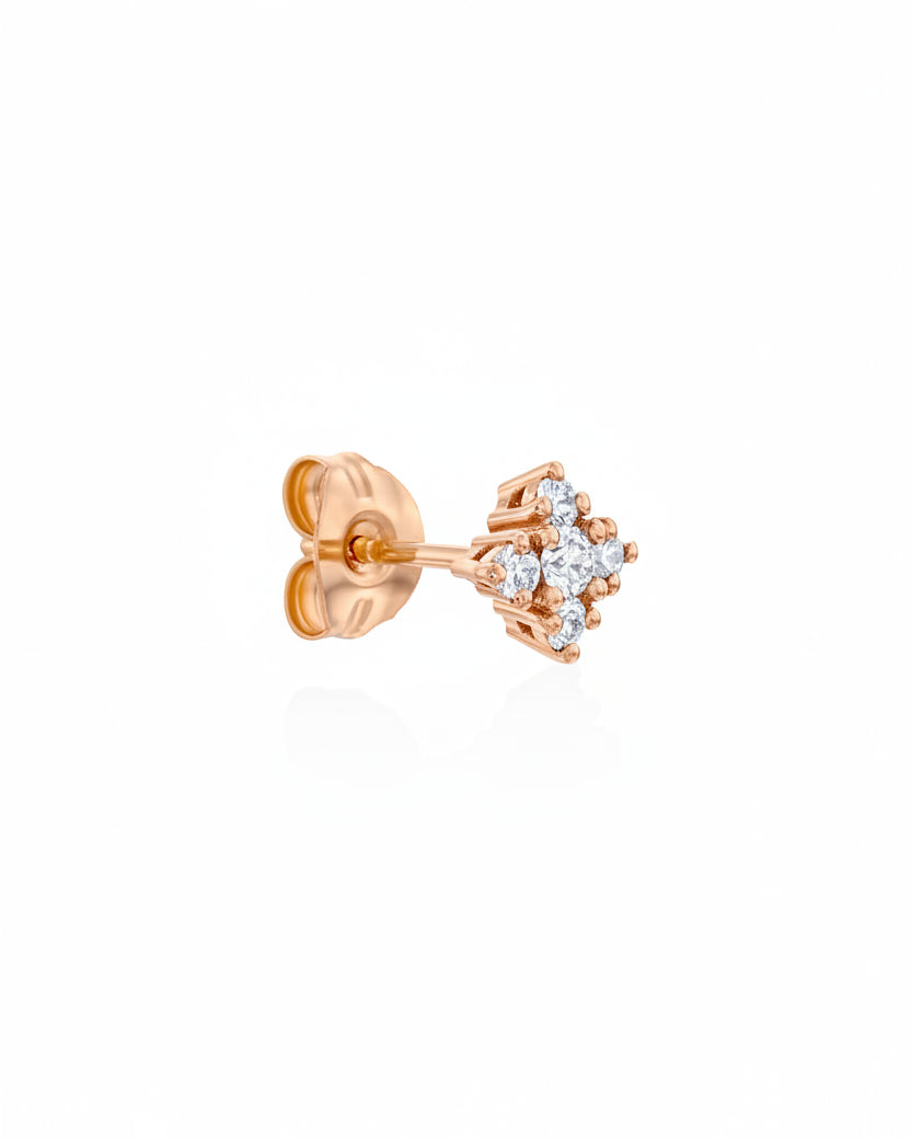 Mini Eliana Gold Earring White Diamonds