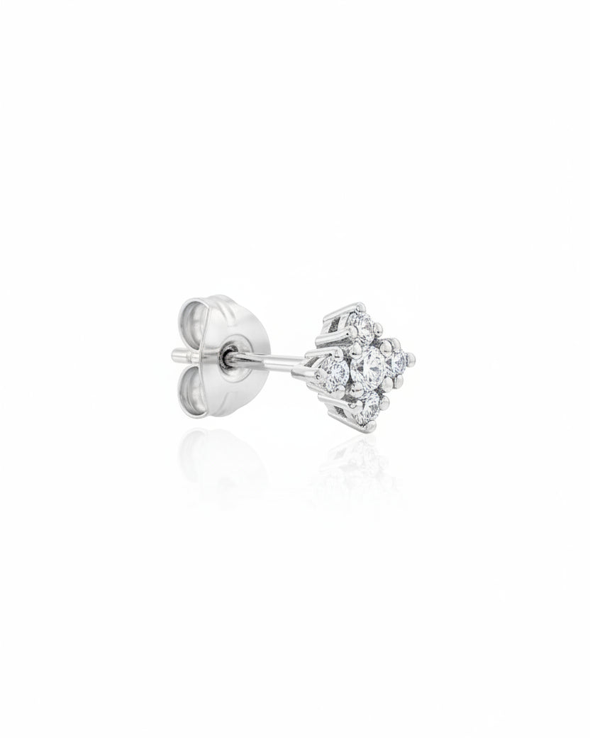 Mini Eliana Gold Earring White Diamonds