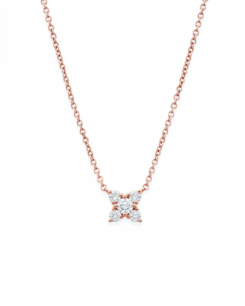 Valentina Gold Necklace White Diamonds