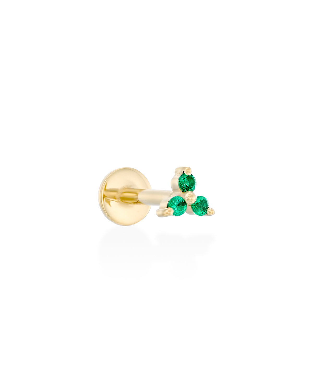 Mini Grace Piercing Earring With Emerald