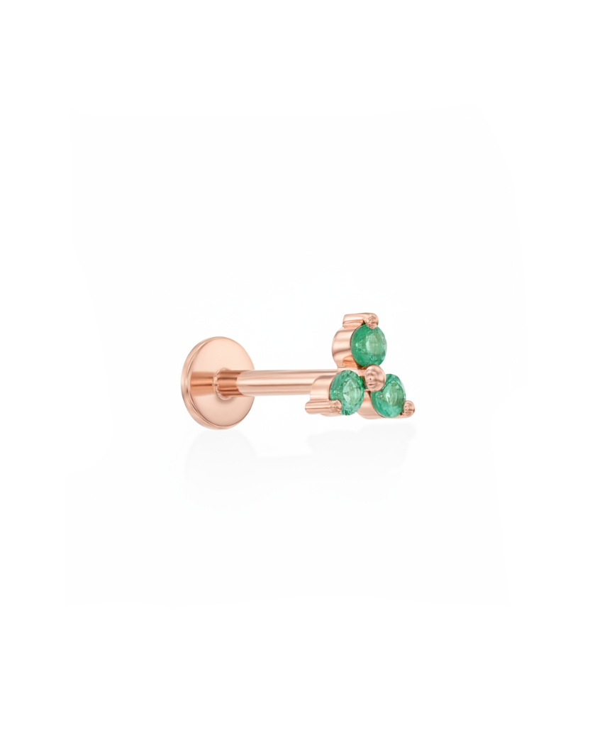 Grace Piercing Earring With Emerald