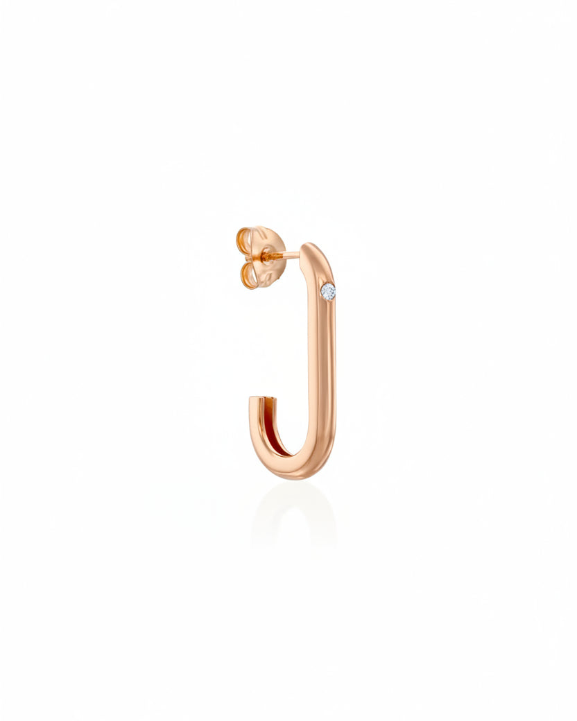 Berta Hoop Gold Earring Diamond