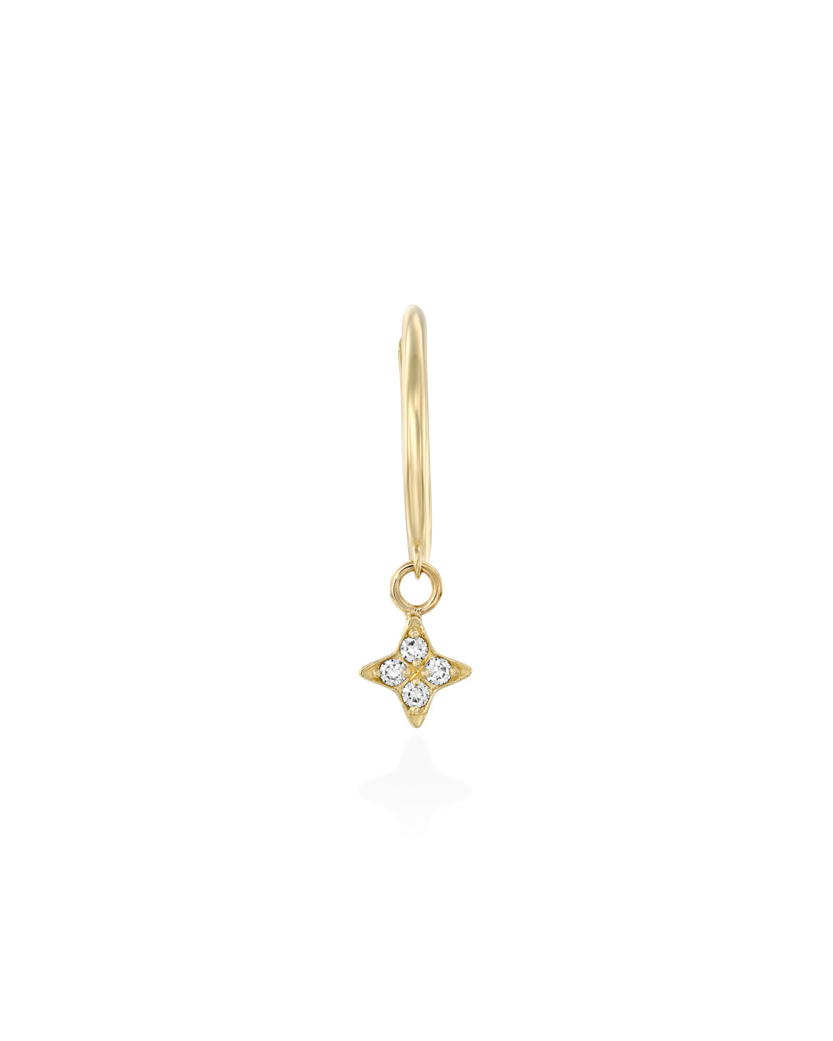 kelly hoop venus white diamond gold earring