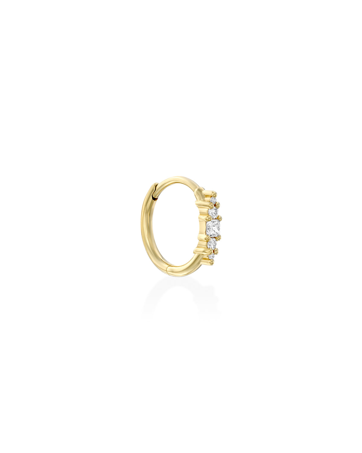 Bella Mia Hoop Gold Earring with white diamonds