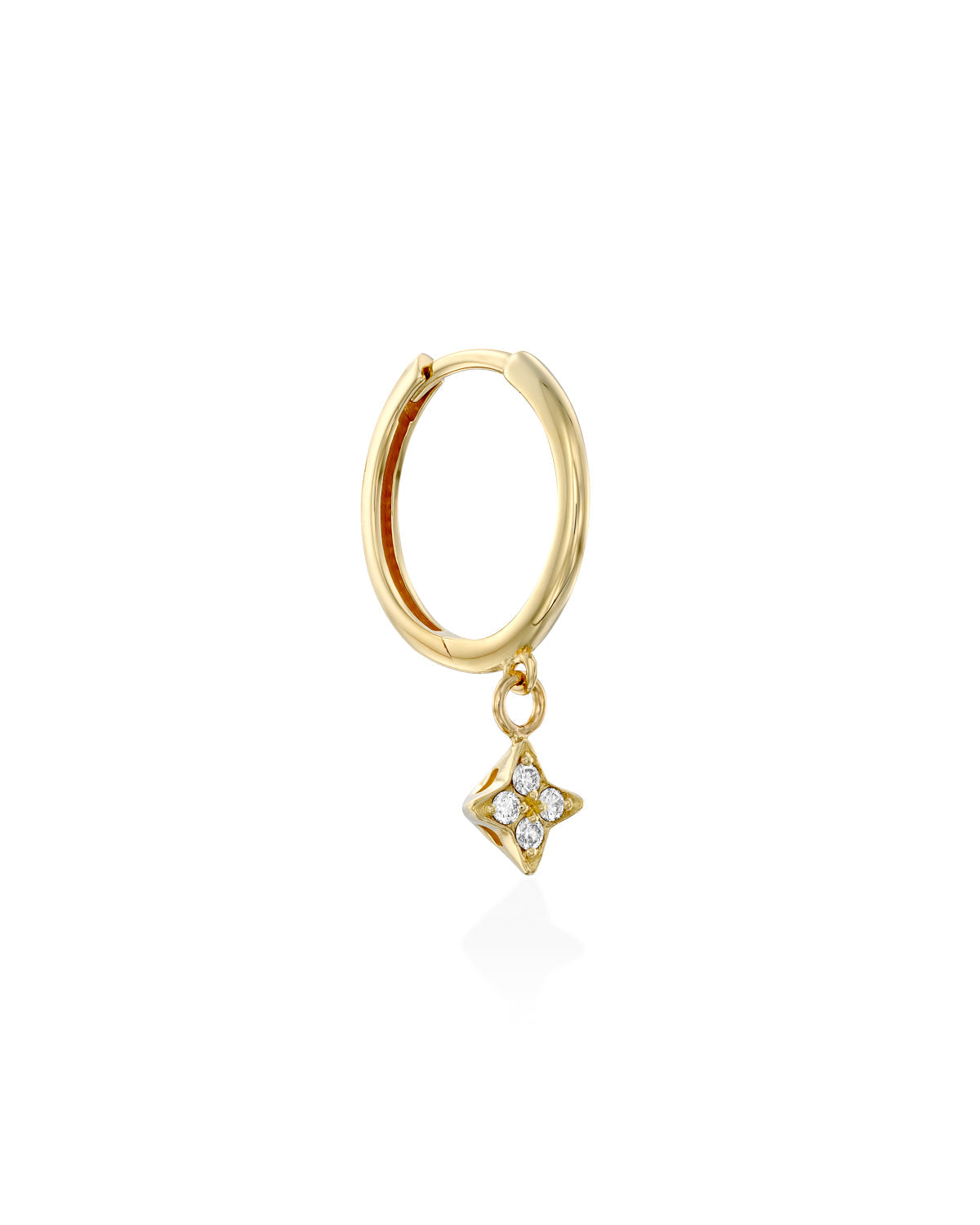 kelly hoop venus white diamond gold earring