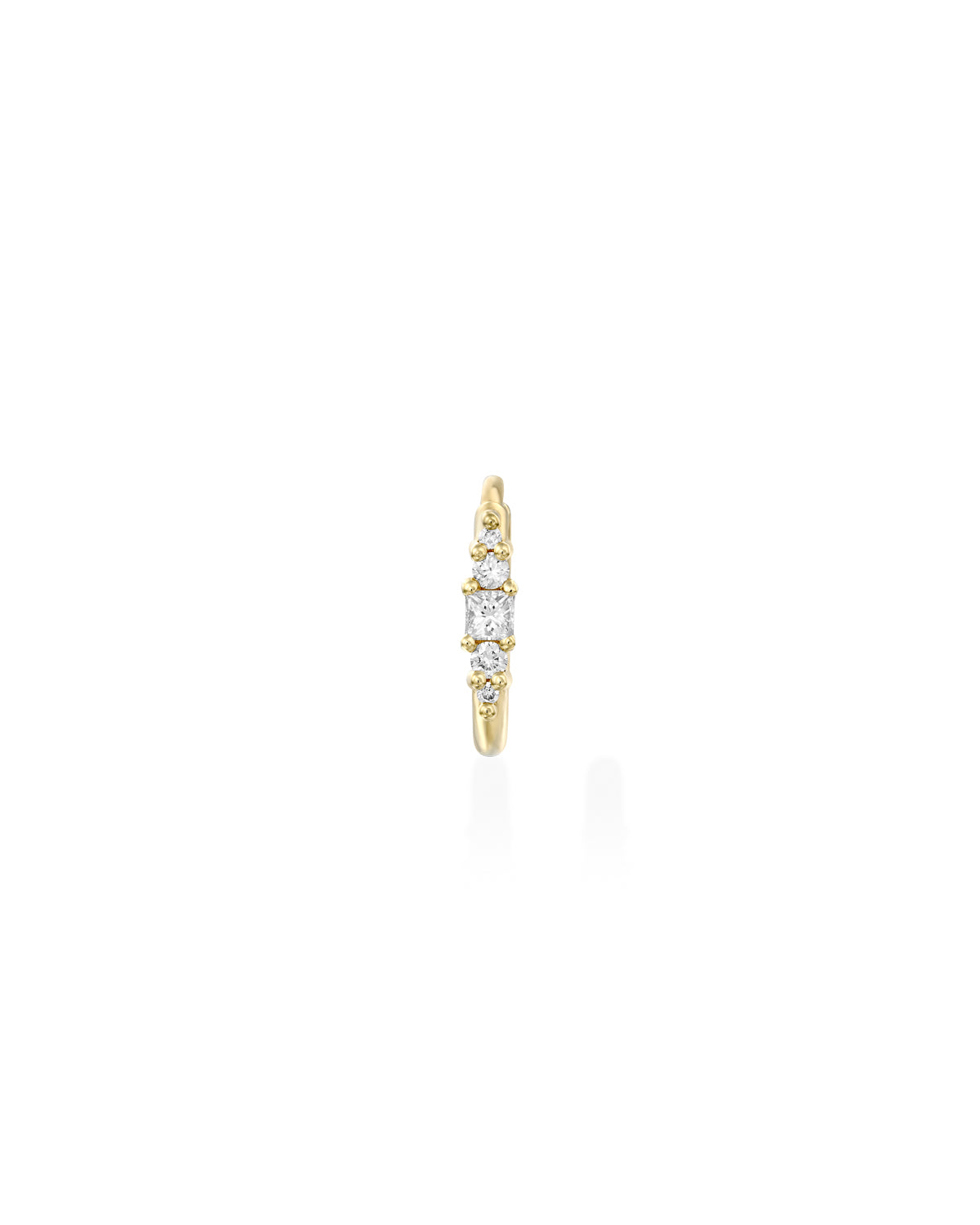 Bella Mia Hoop Gold Earring with white diamonds