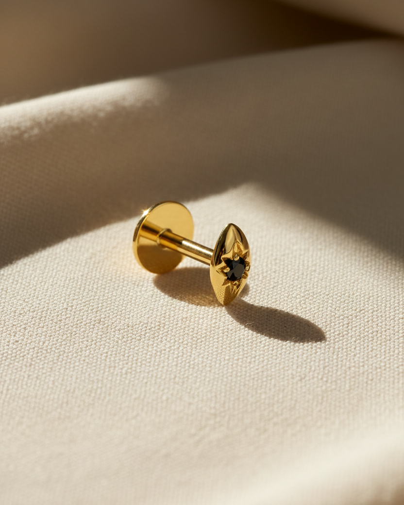 Agatha Piercing Earring With Black Diamond