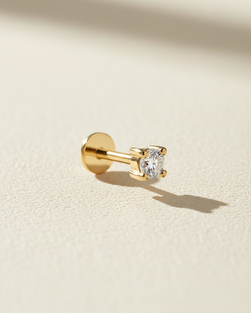 Martina Piercing Earring 3mm white diamond
