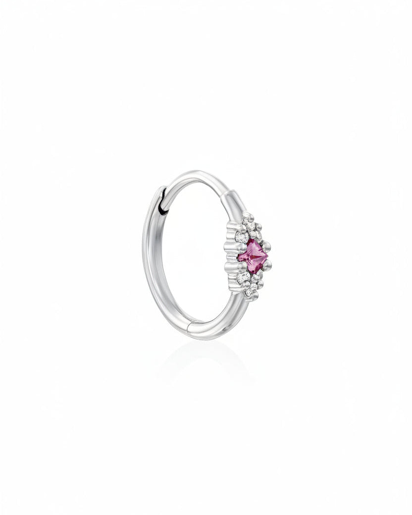 Juliette hoop pink sapphire and Diamonds