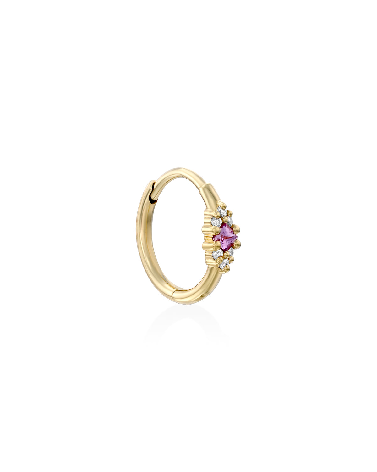 Juliette hoop pink sapphire and Diamonds