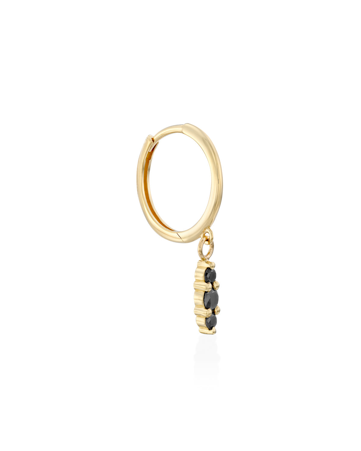kelly hoop audrey black diamonds gold earring
