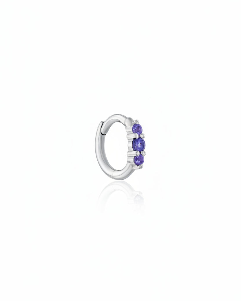 Audrey Mini Hoop With tanzanite