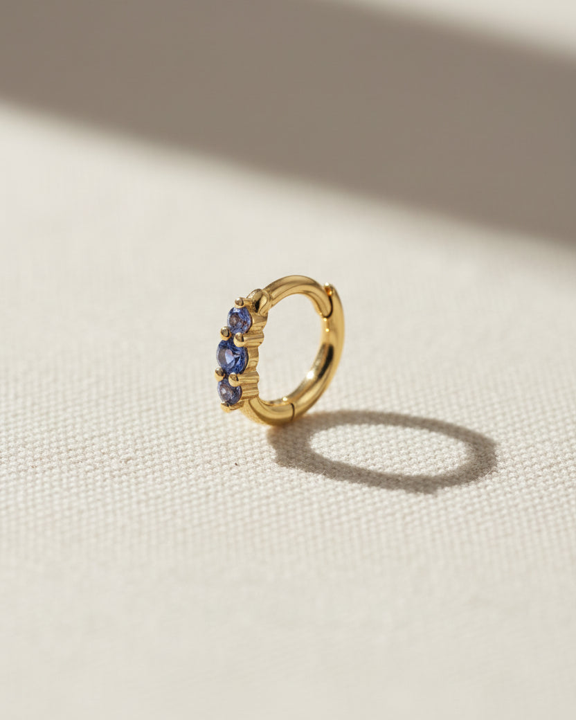 Audrey Mini Hoop With tanzanite
