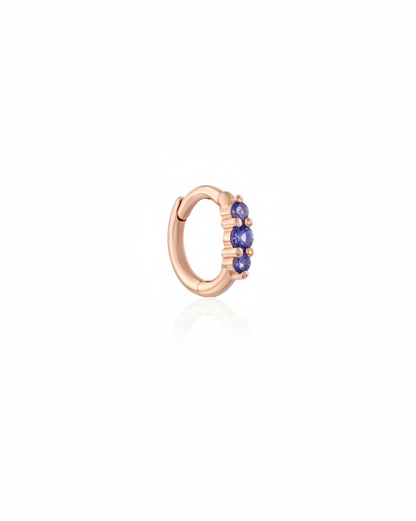 Audrey Mini Hoop With tanzanite