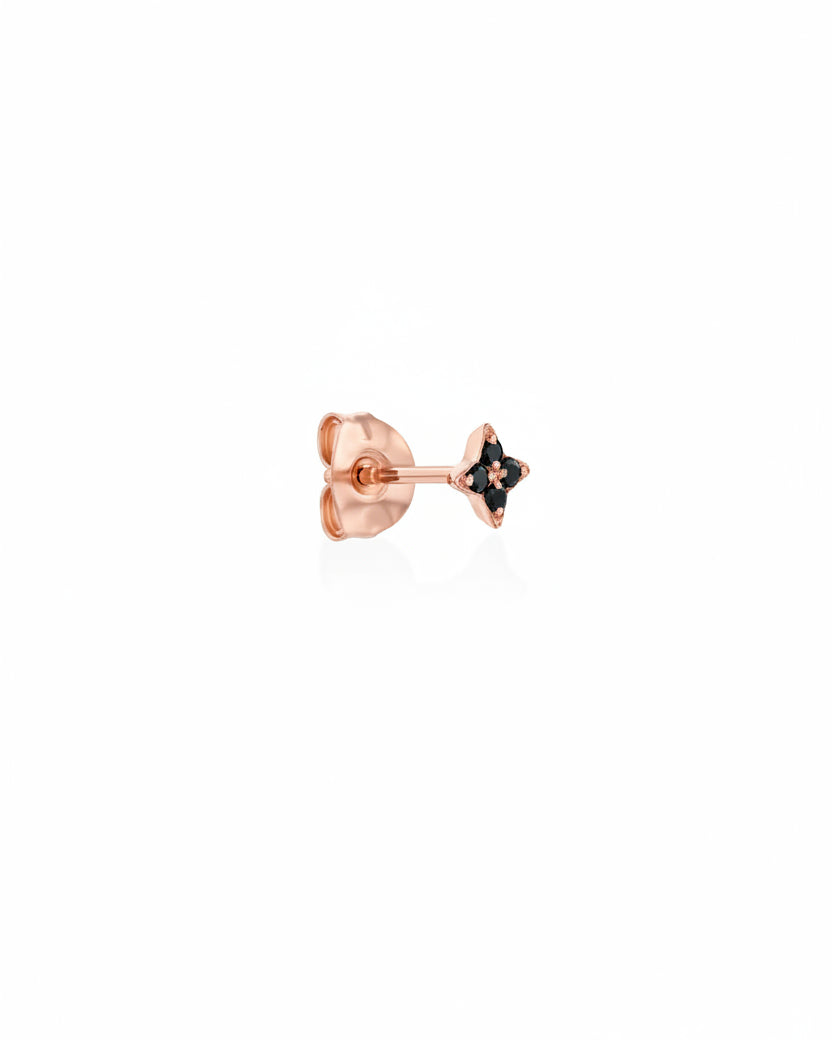 Mini Venus Gold Earring With Black Diamonds