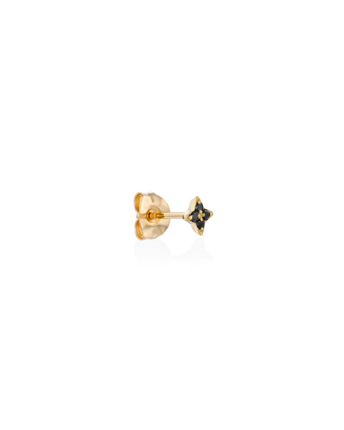 Mini Venus Gold Earring With Black Diamonds