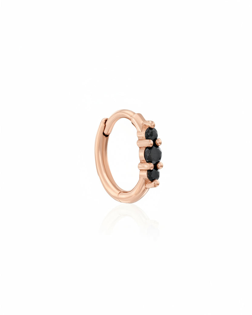 Audrey small Hoop With Black Diamonds