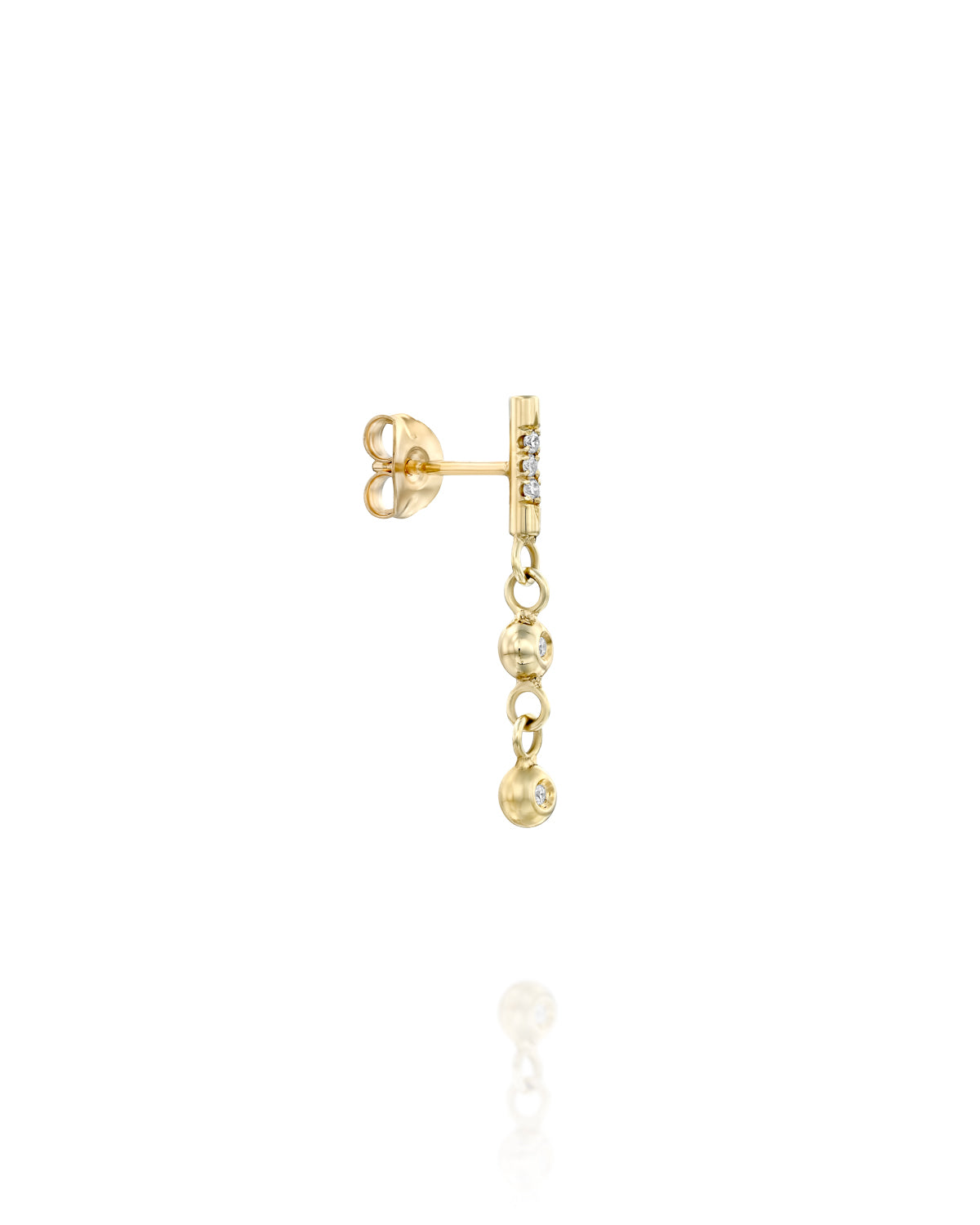 Valerie Earring with Two Balls White Diamonds