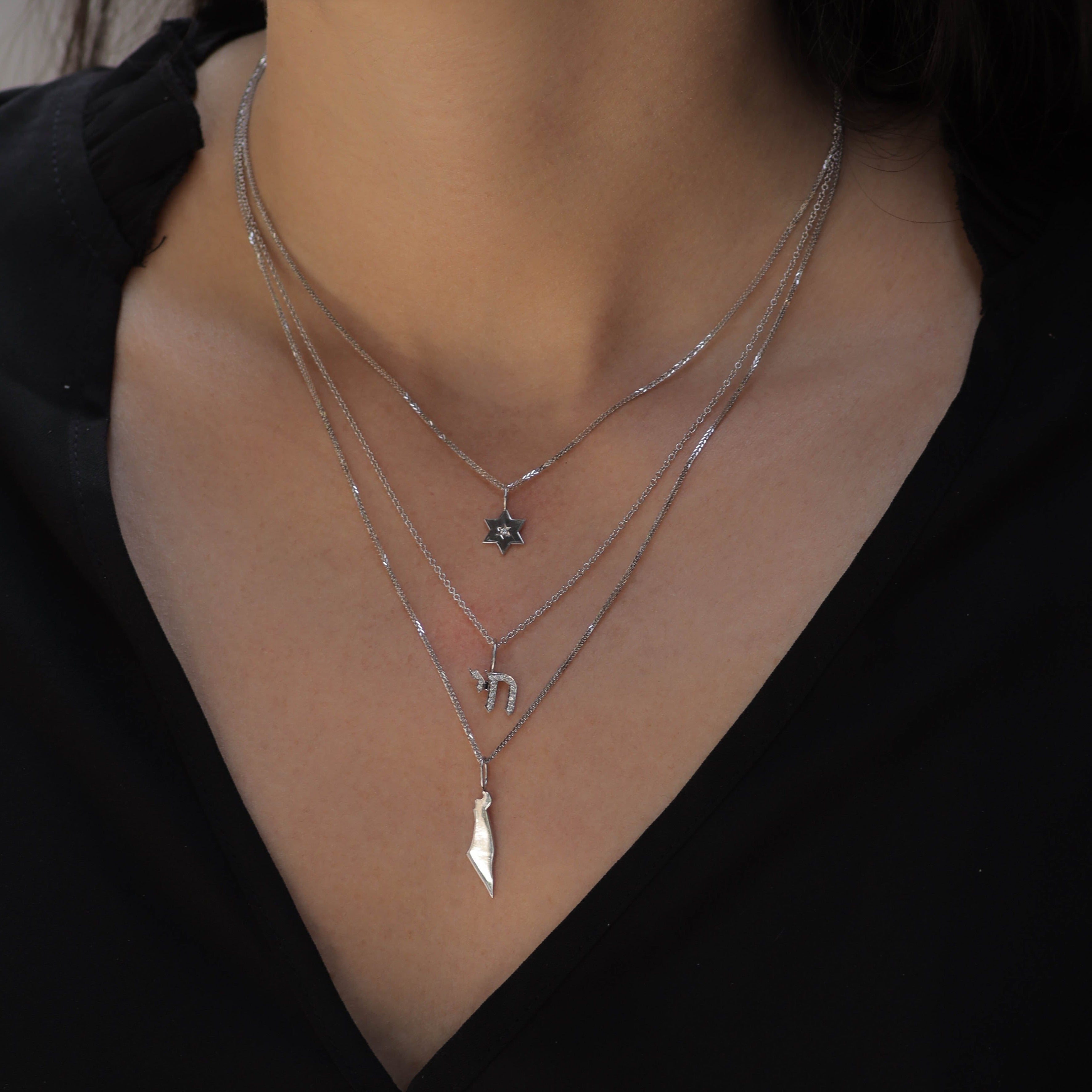 Chai Necklace with Diamonds