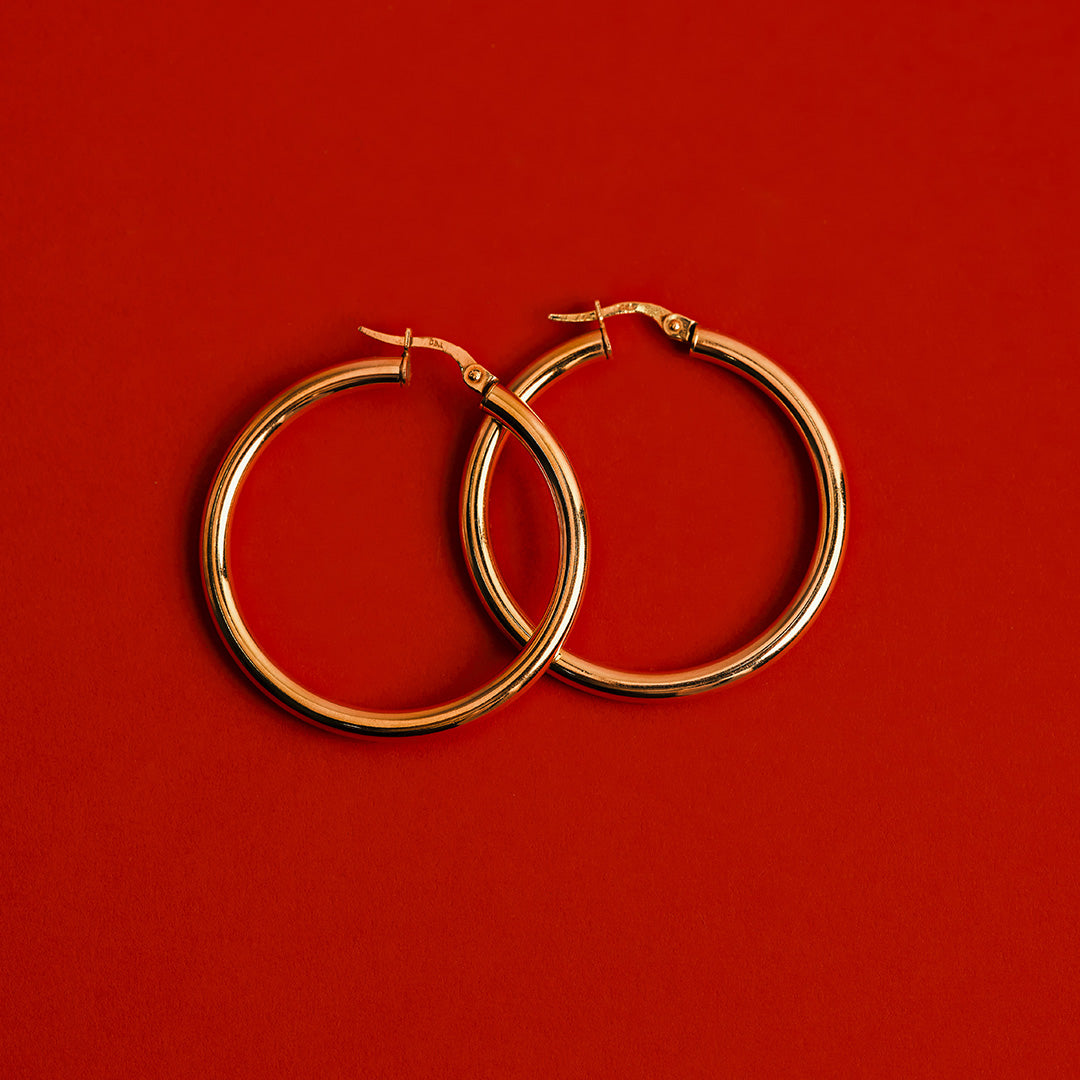 Brandy Gold Hoop Earring 35 mm