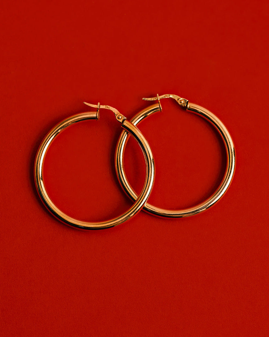 Brandy Gold Hoop Earring 35 mm
