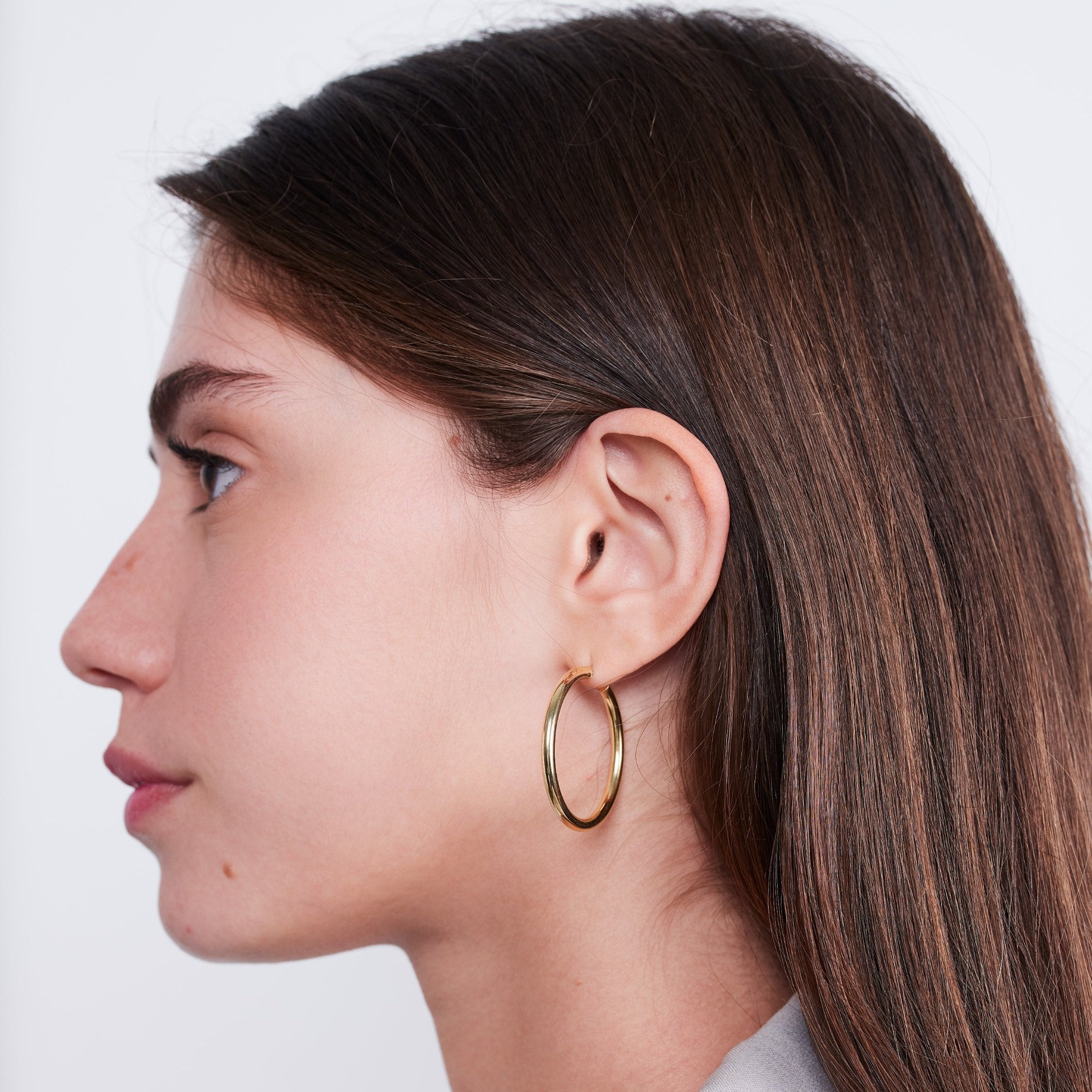 Brandy Gold Hoop Earring 35 mm