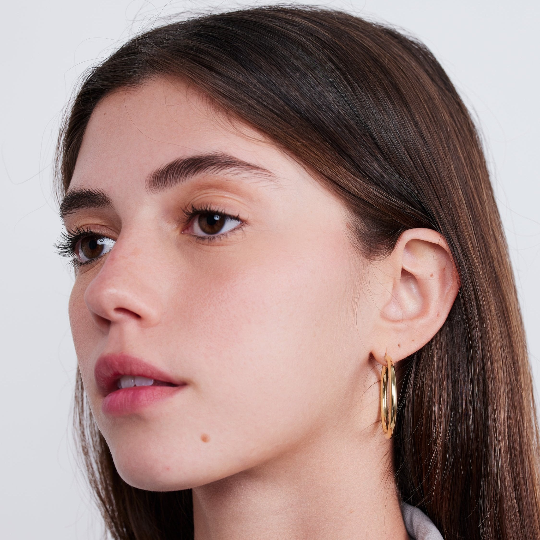 Brandy Gold Hoop Earring 35 mm