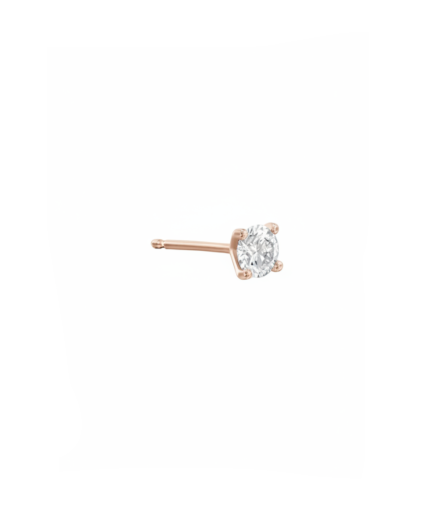 Martina Gold earring 4mm White Diamond