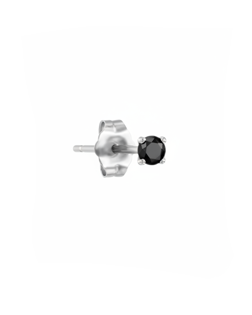 Martina Gold earring 4mm Black Diamond