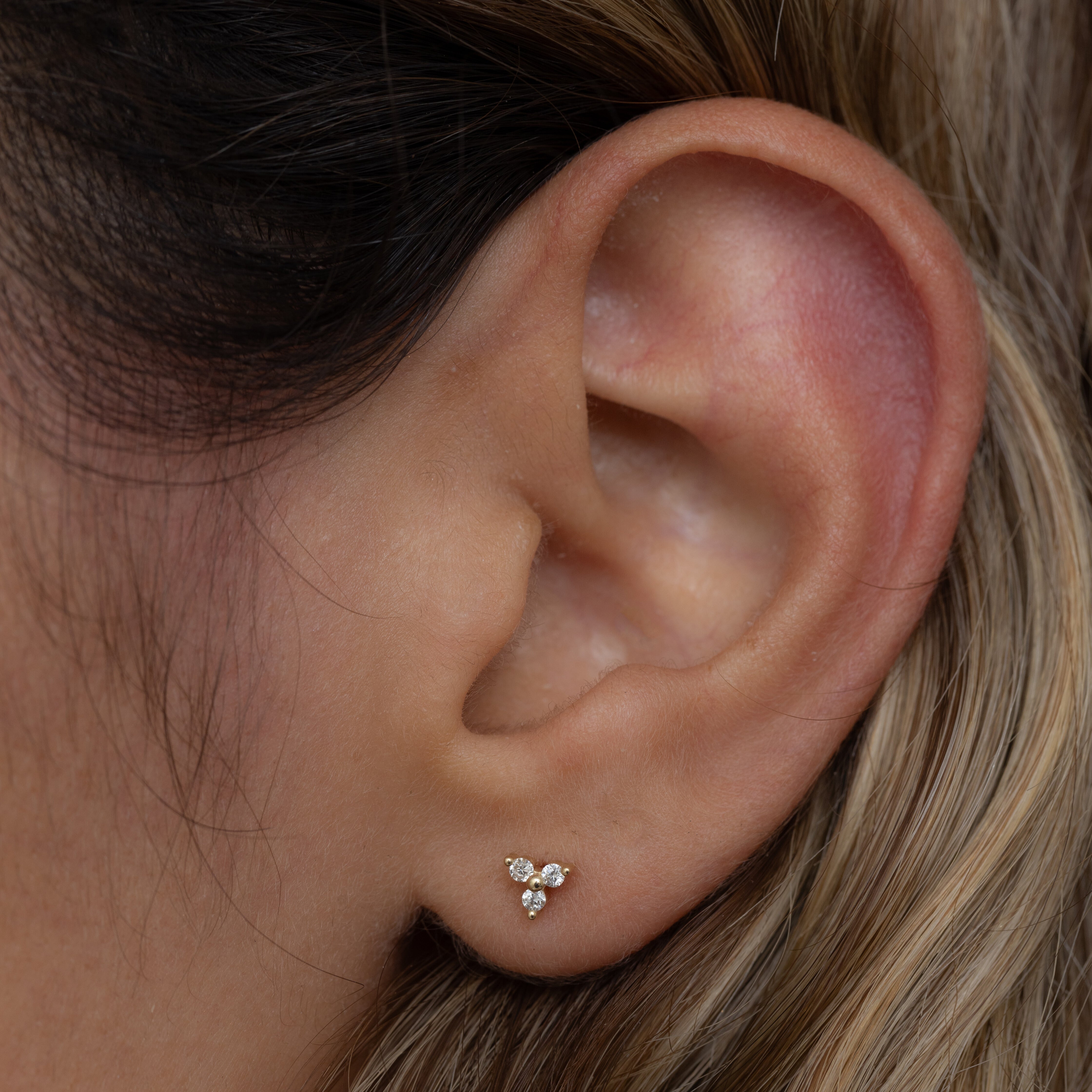 Grace Piercing Earring With White Diamonds