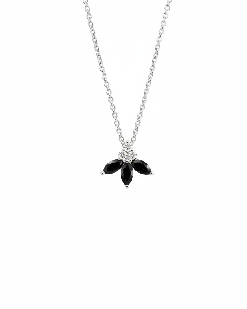 Jeanne Poisson Necklace Black Diamonds
