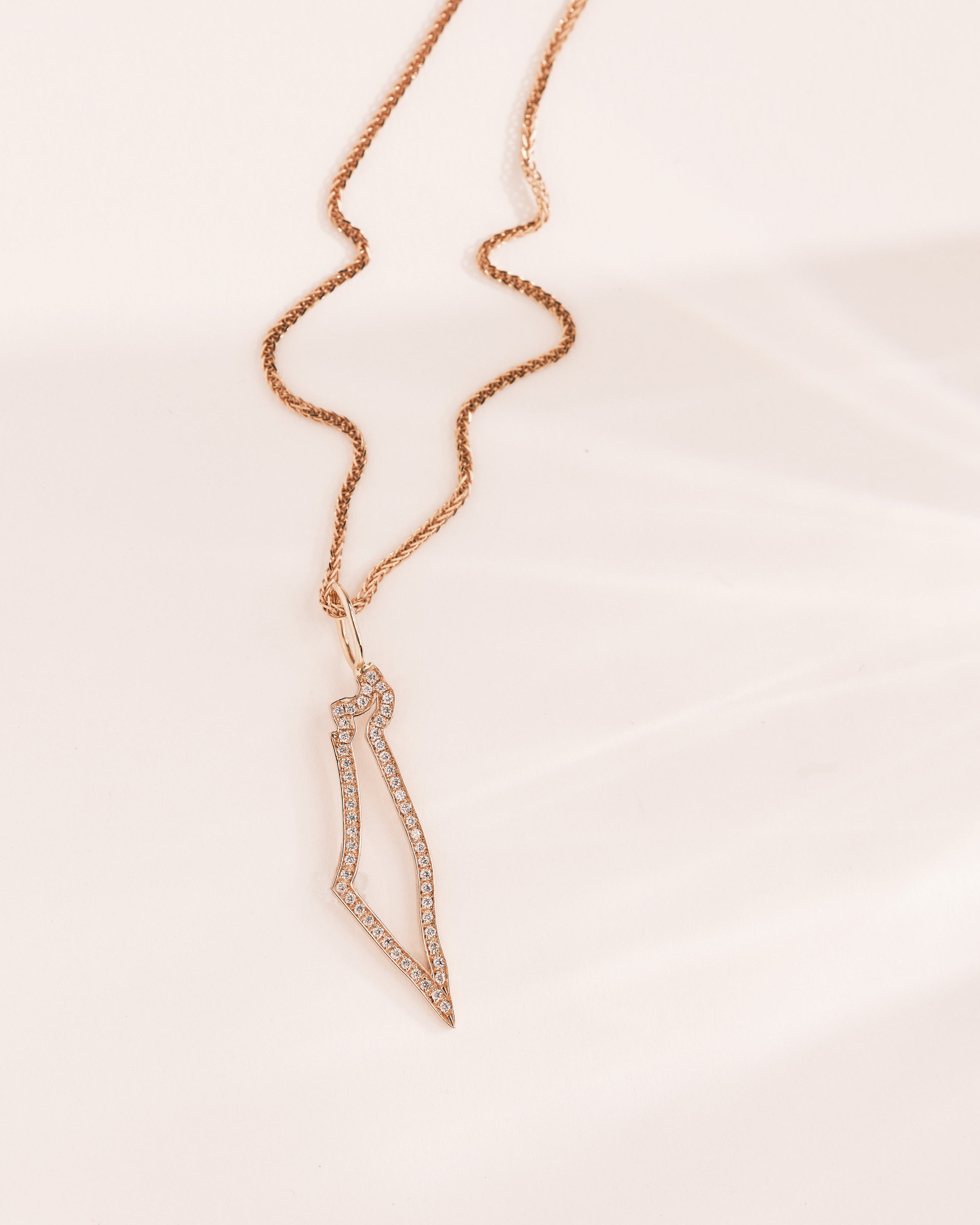 Israel Frame Gold pendant With White Diamonds