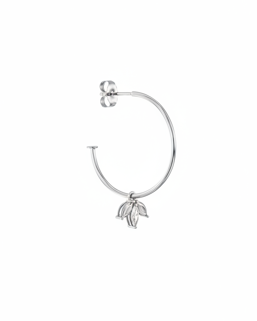 Du Barry Hoop Earring White Diamonds