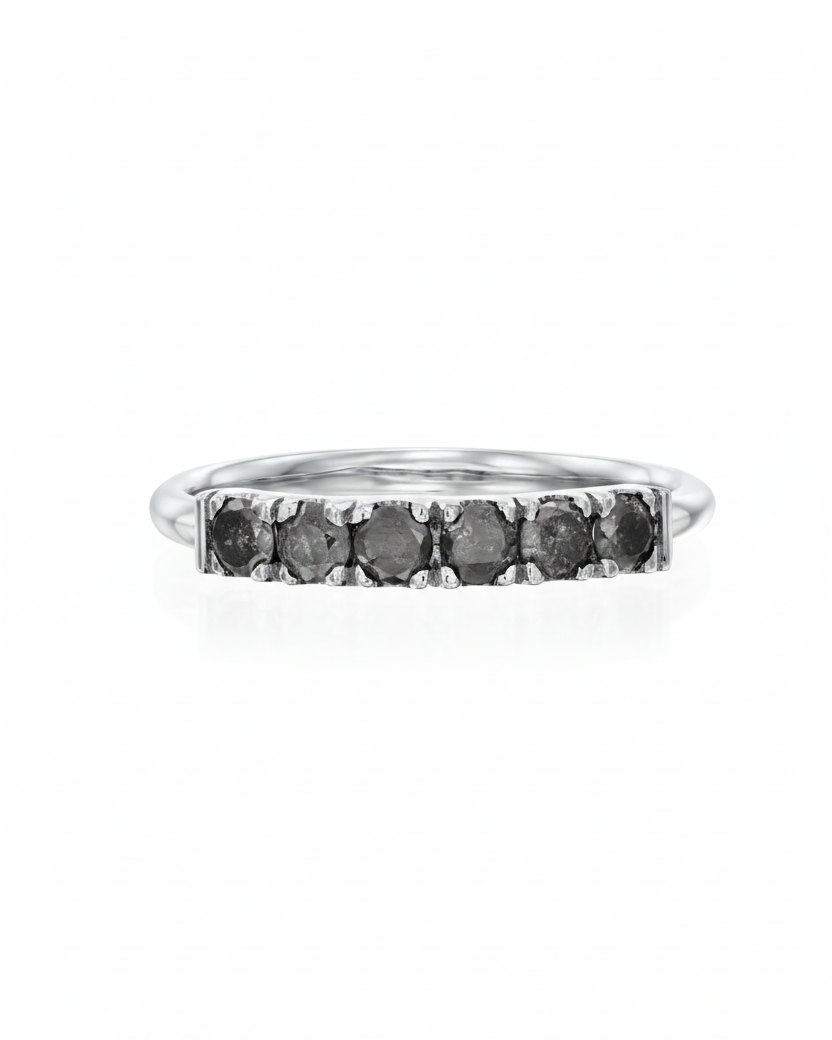 Medium Candy Gold Ring Gray Diamonds