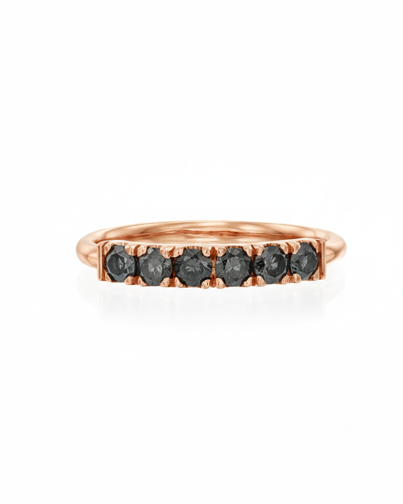 Medium Candy Gold Ring Gray Diamonds