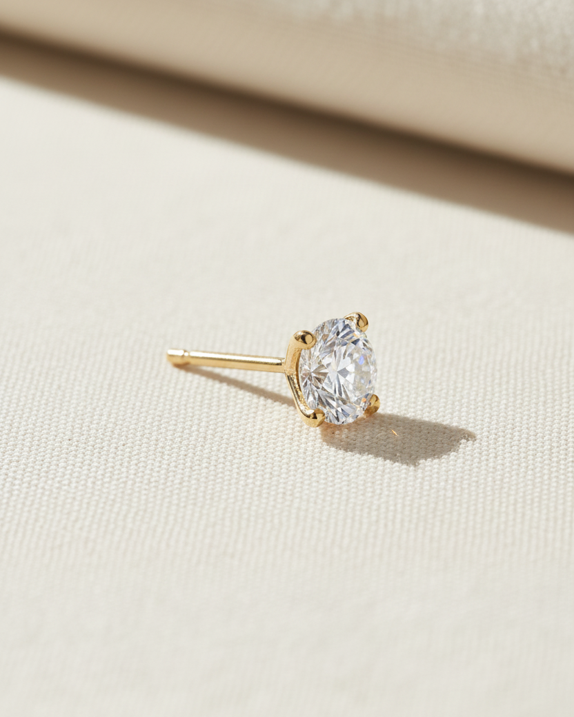 Martina Gold Earring 5mm White Diamond
