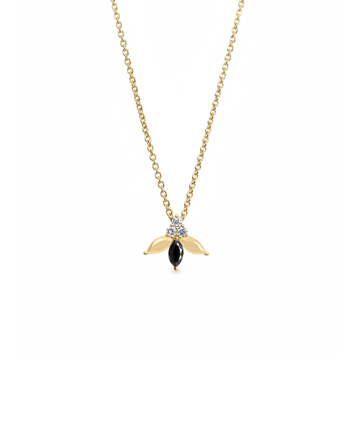 Jeanne Poisson Necklace Black and White Diamonds