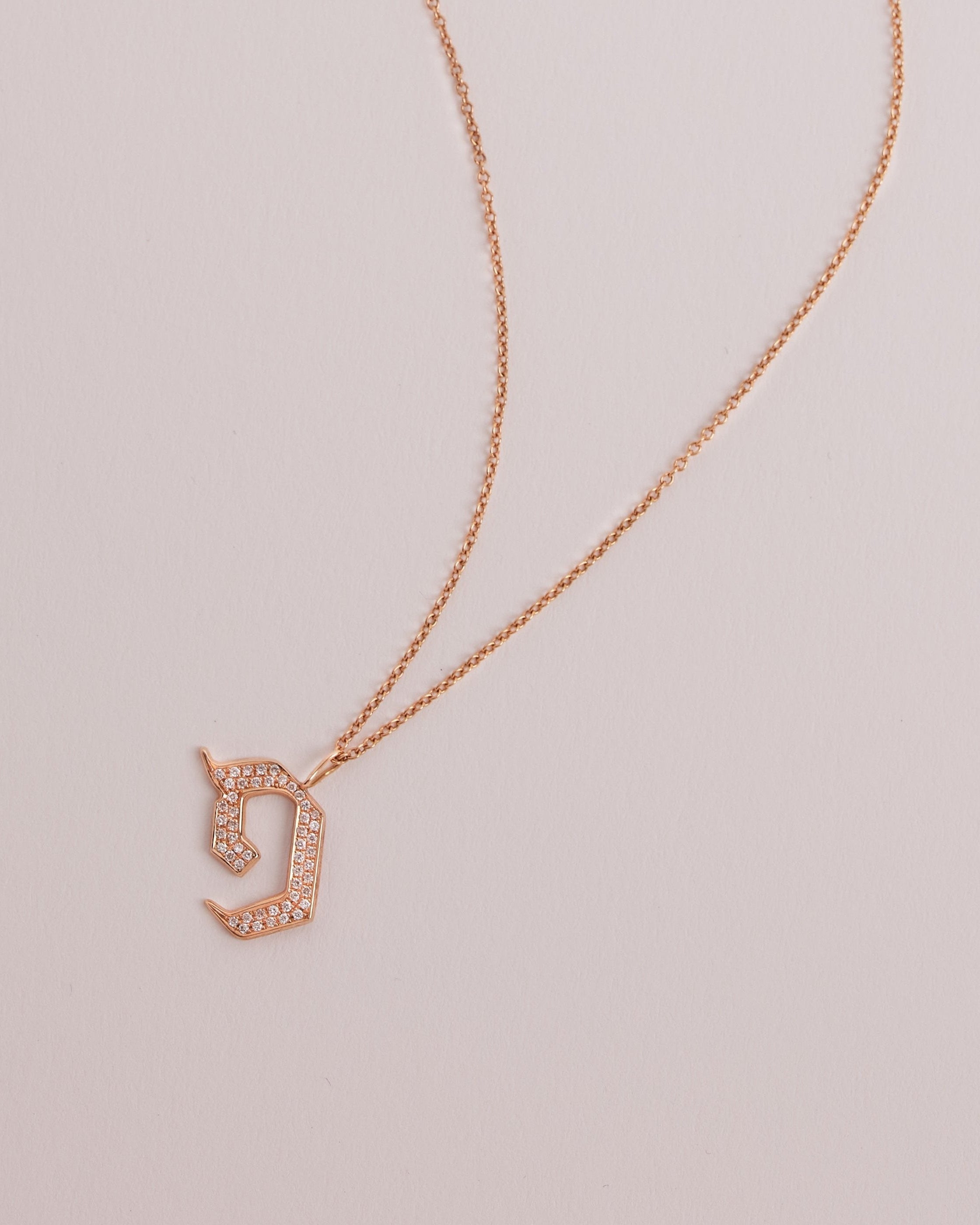 Letter Necklace - Large Aleph-Bet Encrusted Pendant