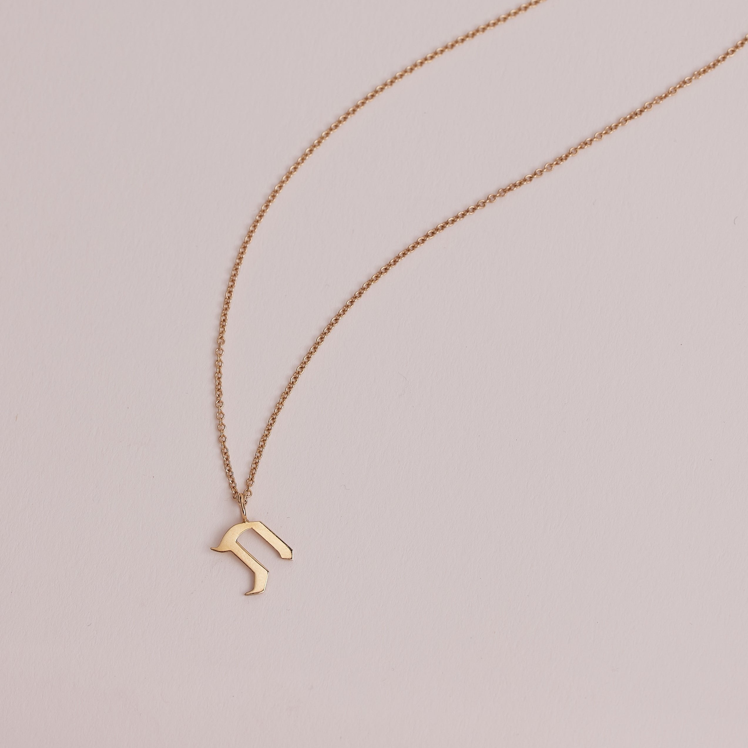 Letter Necklace - Small Aleph-Bet Gold Pendant