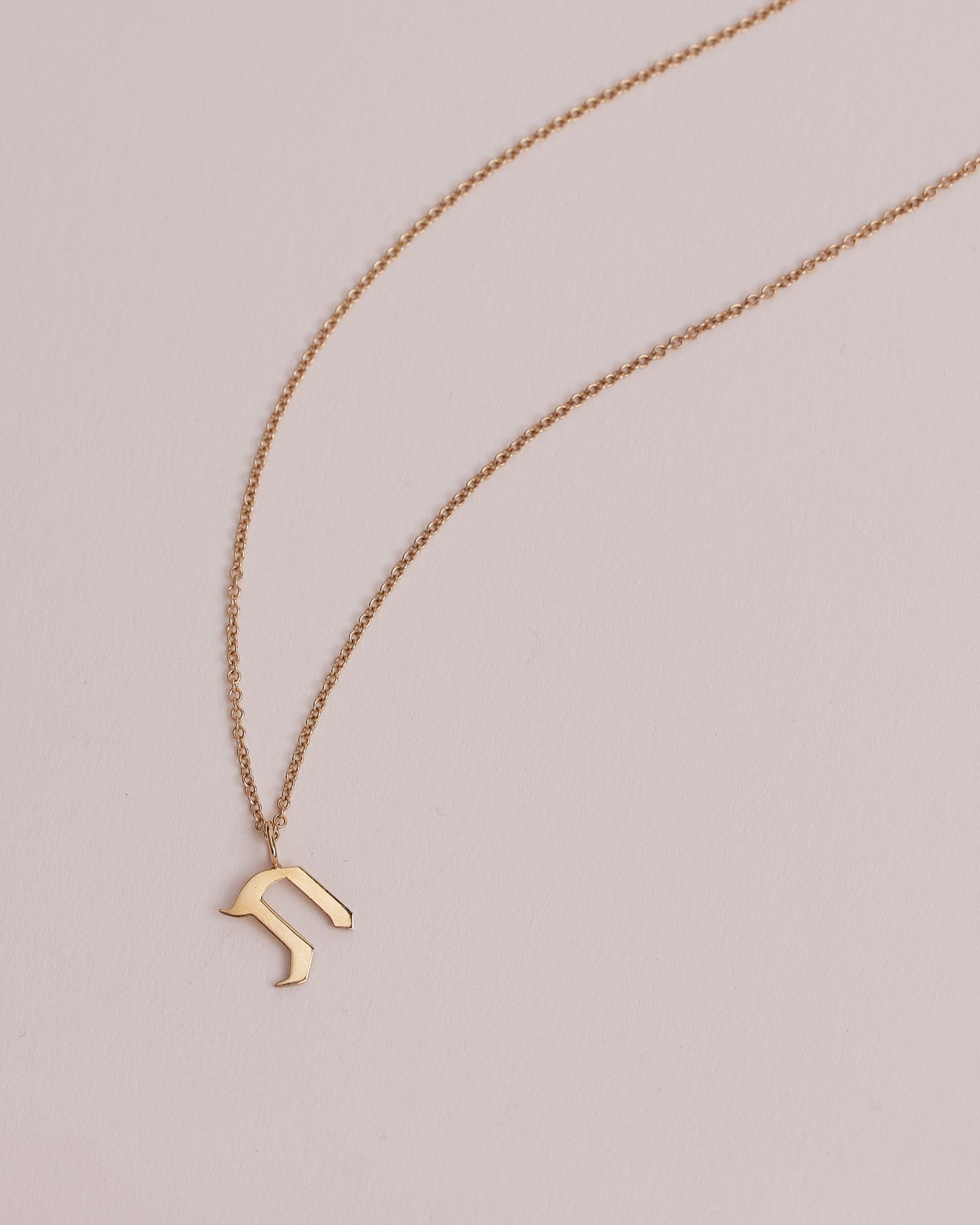 Letter pendant - Small Aleph-Bet Gold Pendant