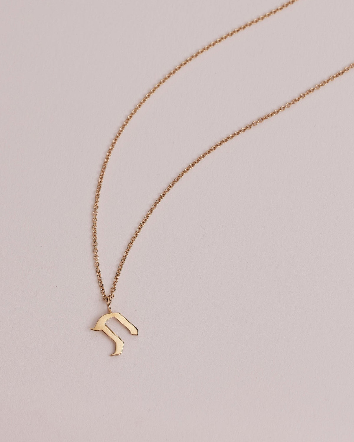 Letter Necklace - Small Aleph-Bet Gold Pendant