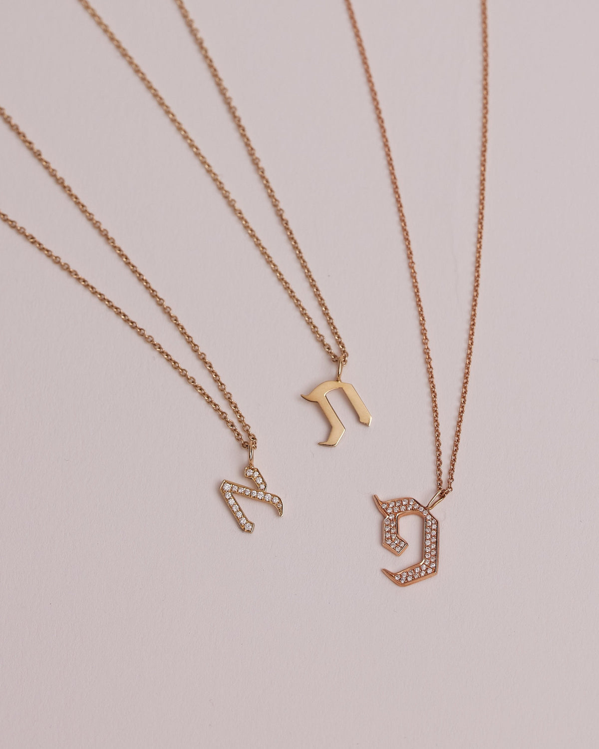 Letter Necklace - Large Aleph-Bet Encrusted Pendant