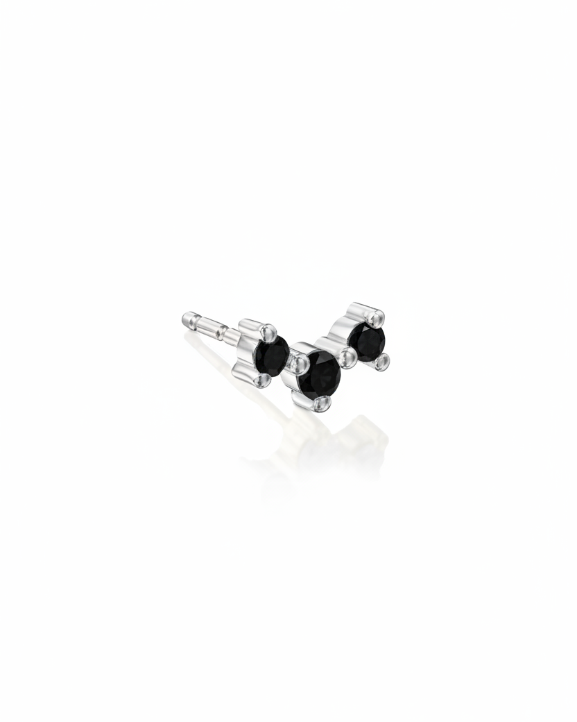 Frida Black Diamond Earring