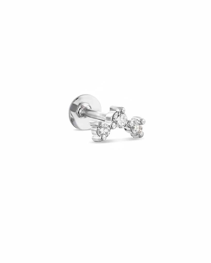 Frida Piercing Earring With White Diamonds